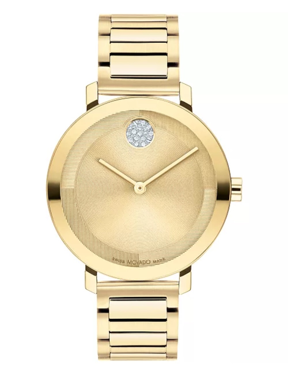 Movado Gold Tone Women's Bracelet Watch with Crystal Dot
